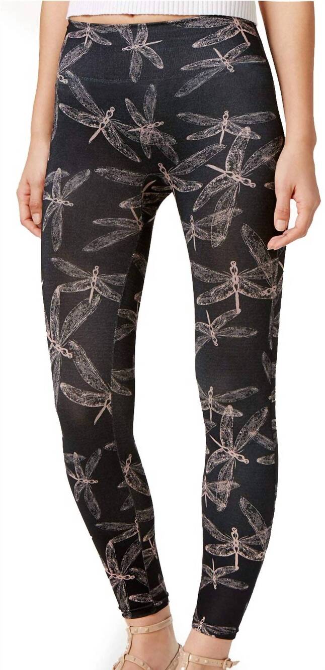 NEW FIRST LOOK women's seamless leggings in graphic dragonfly